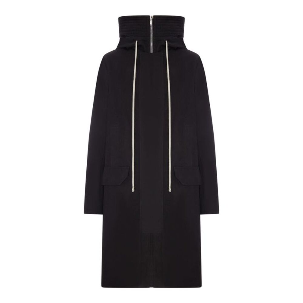 Rick Owens Men Long Cotton Parka With Hood